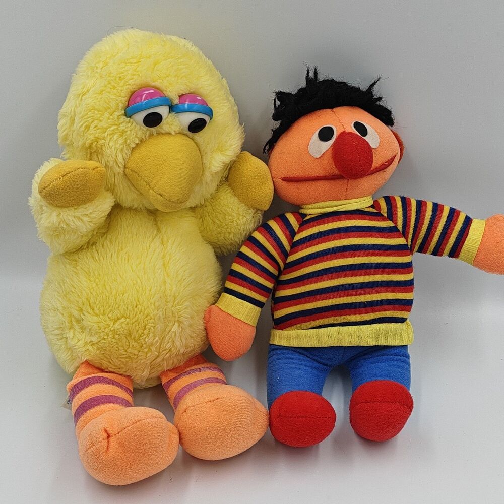 90's Hasbro Sofies Sesame Street Vintage Tickle Me Pals - BIG BIRD & ERNIE 1996